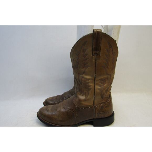 Ariat Mens Size 9 D Brown Leather Stockman Cowboy Western Boots main image 8